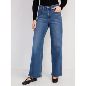 Old Navy Plus 20 High Rise Waisted Wow Wide Leg Jeans In New Moon Blue Stretch